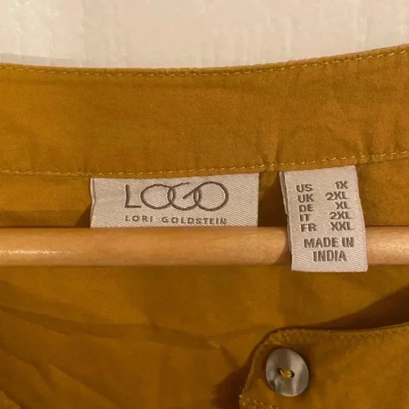 LOGO By Lori Goldstein 100% Cotton Peplum Tunic - Picture 5 of 7